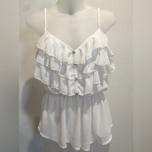 Spaghetti Strap Ruffles Shirt